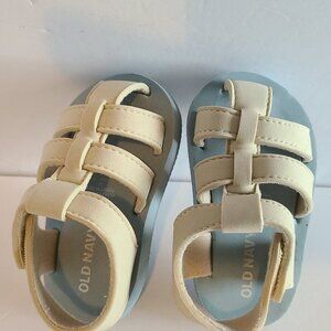 OLD NAVY BABY UNISEX FISHERMAN SANDALS "A STONE'S THROW" 6-12 MONTH SIZE 11